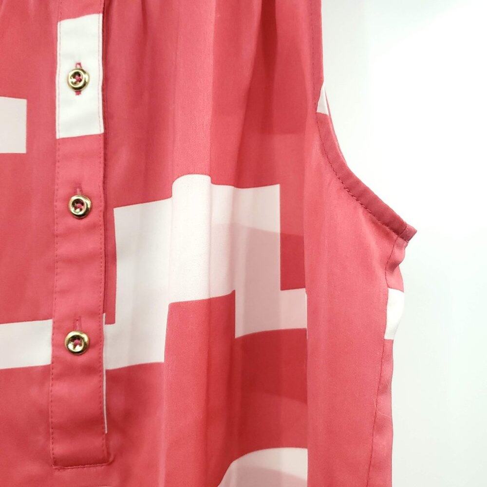 Banana Republic Geometric Sleeveless Button Front Blouse S - Picture 3 of 6